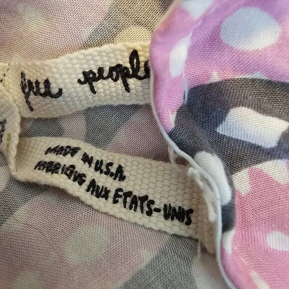 Free People Purple Print Sleeveless Mini Dress 100% Rayon Made in USA Size XS - Picture 5 of 7